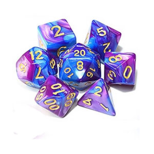 Turquoise Purple Polyhedral Dice Set