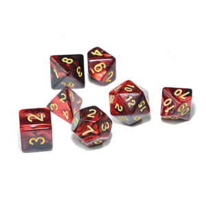 Red and Black Polyhedral Dice Set