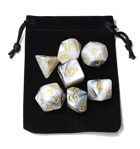 White and Black Polyhedral Dice Set