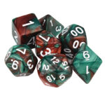 Green Brown Polyhedral Marble Dice Set