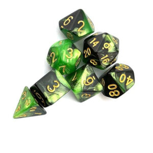 Green Black Polyhedral Dice Set