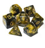 Chaotic Neutral - Brown / Yellow Dice Set