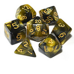 Chaotic Neutral - Brown / Yellow Dice Set