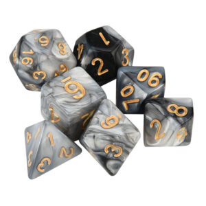 White and Black Polyhedral Dice Set