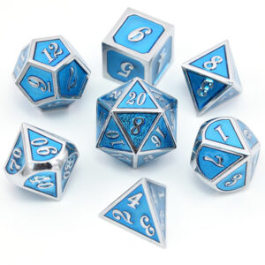 Metal Dice Set - Frost Mage Blue