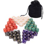 D10 Dice Pearl 50 X Dice + Bag Holding