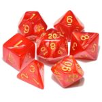DnD Dice Red /w Gold
