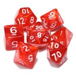 DnD Dice Red /w White