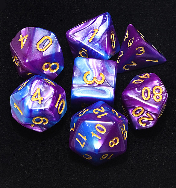 Wizard Purple Blue Dice Set
