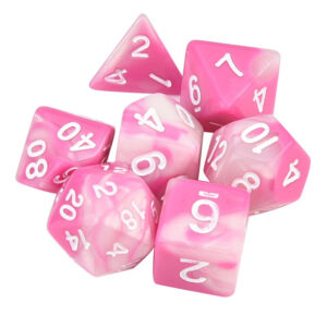 White and Pink Perl Dice Set